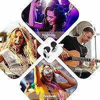 Vista 6 de Fita+ Tapones silenciosos y vistosos para los oídos Reducción de ruido para conciertos (Silver-Vine)