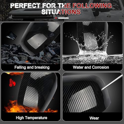 Vista 10 de Funda de repuesto directa negra brillante para Jeep Grand Cherokee 2011-2021 y Dodge Durango 2011-2025, estilo de reemplazo directo,