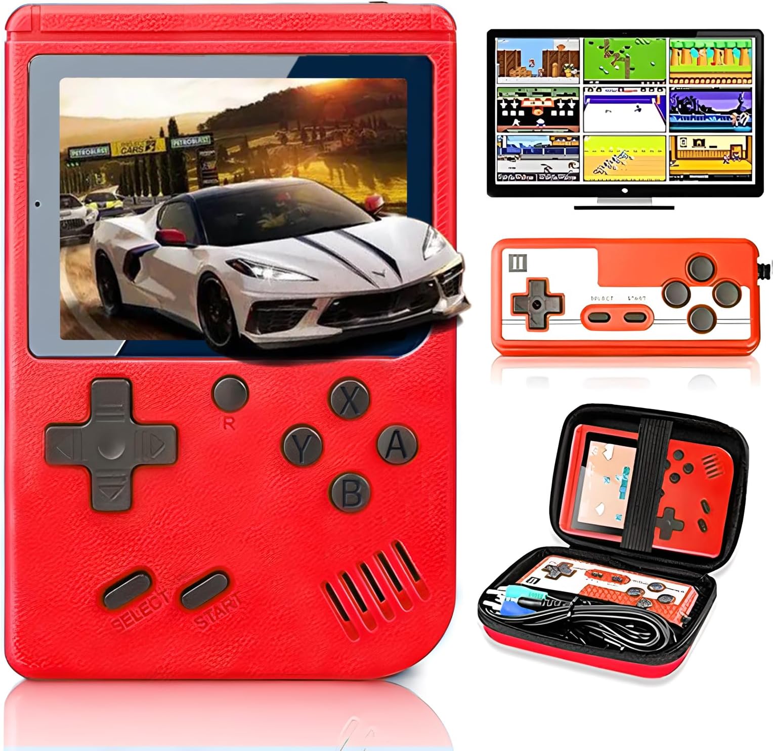 Tlsdosp Handheld Game Console, Portable Retro Video Game Console Upgrade 800 Classic FC Games, Large Battery Capacity of 1020mAh, USB Charging, Electronic Game Player Birthday Xmas Present Storage Bag