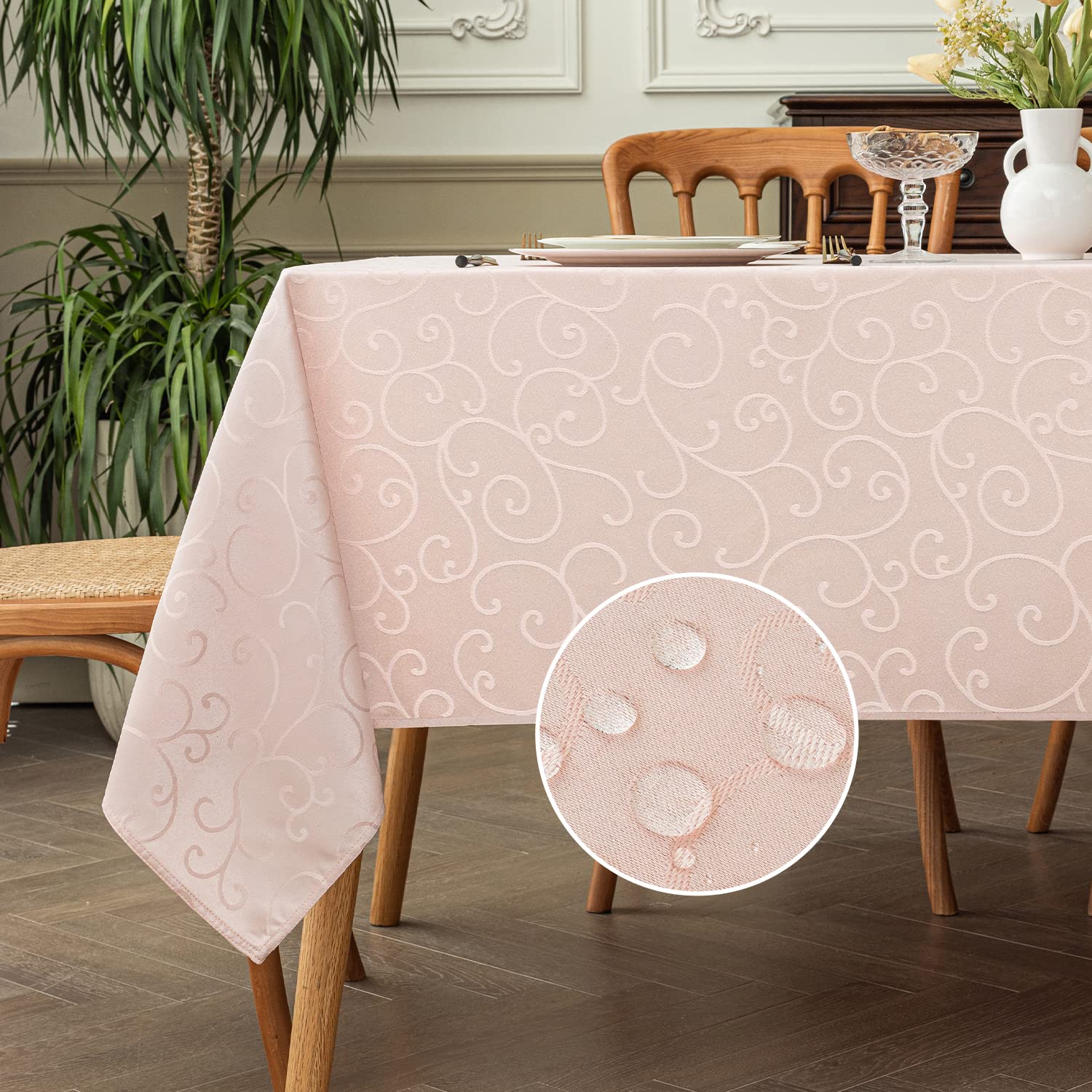Romanstile Damast Jacquard Tischdecke eckig und rund