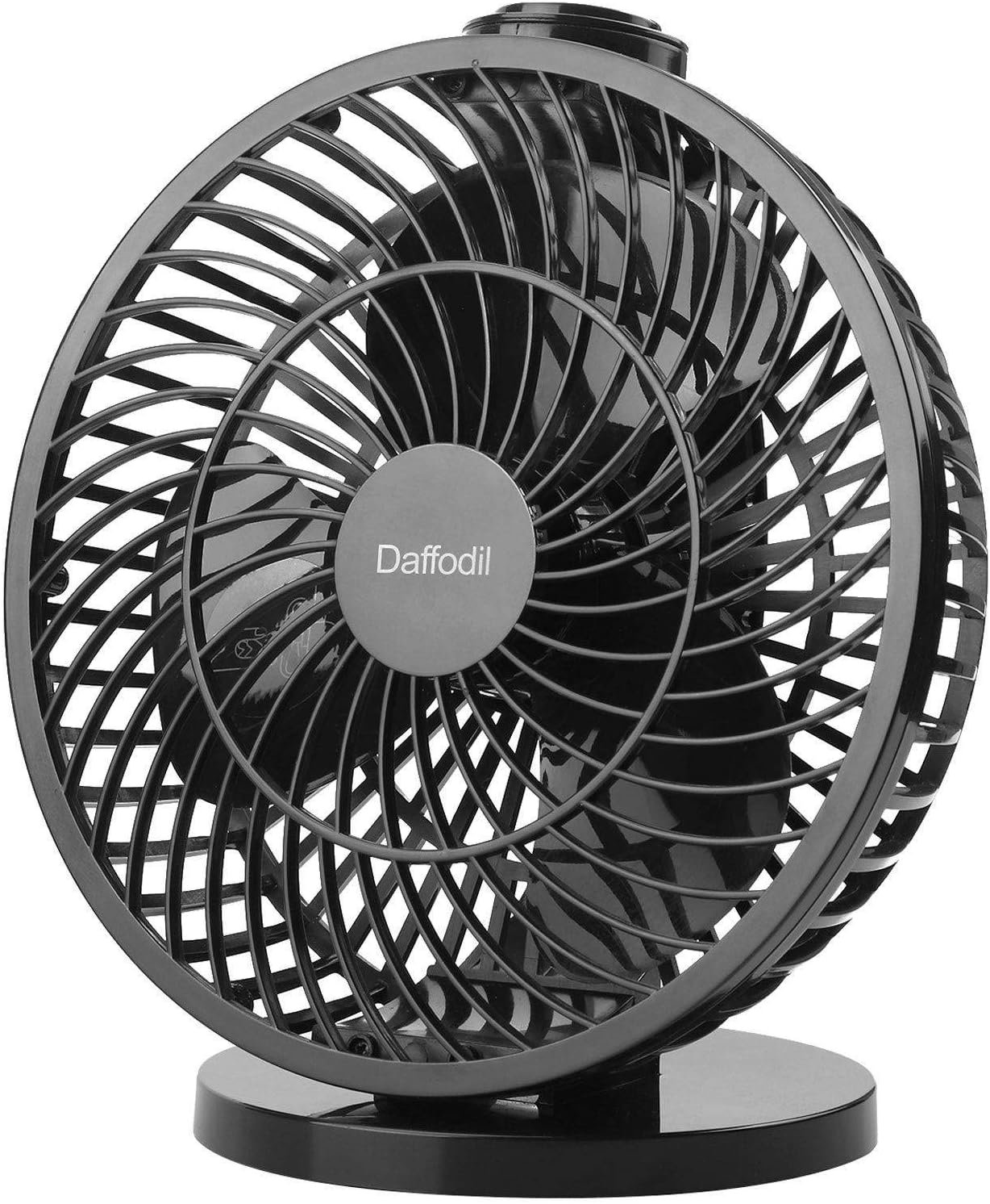 Daffodil 7” USB Desk Fan UFN120 - Stay Cool at your Desk on Hot Summer Days - Small and Portable, Great For Work [Black]