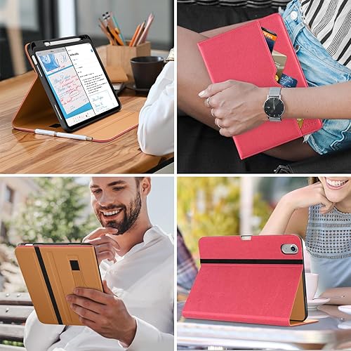 Miniatura 7 de DTTO Funda para iPad (A16) de 11 generación de 11 pulgadas 2025, funda para iPad de 10.9 pulgadas 2022, funda de cuero prémium con soporte para