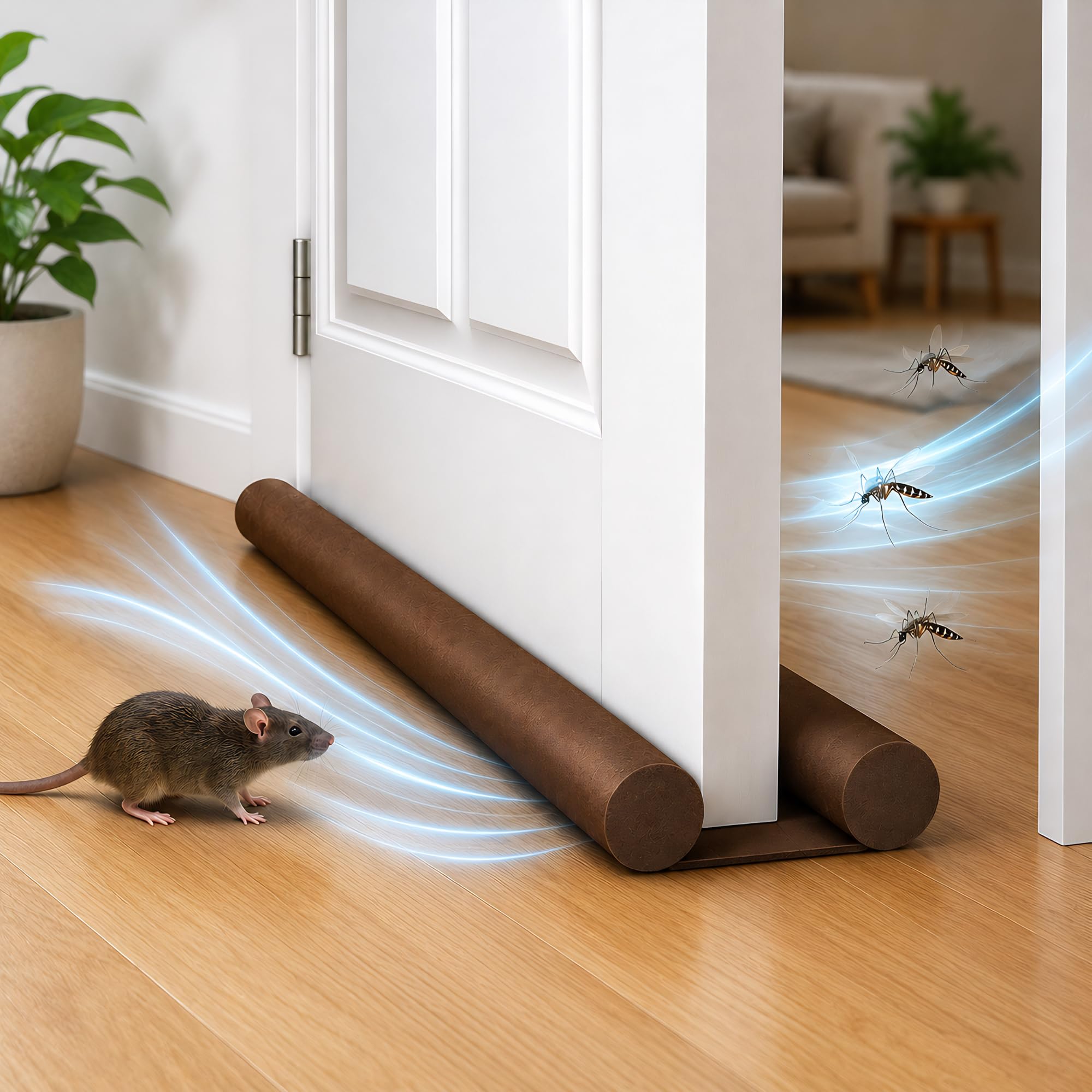 Under Door Draft Stopper, Brown, 39 Inch, Blocks Dust, Insects, Noise and Wind, Works on All Surfaces-image-42