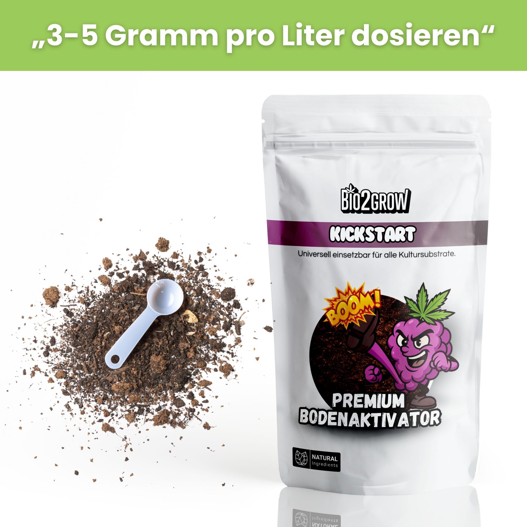 Kickstart 5 kg – Bringt ausgelaugte Erde wieder zum Leben – Organischer Dünger & Bodenaktivator mit Bakterien – Für Erde & Kokos – Indoor & Outdoor