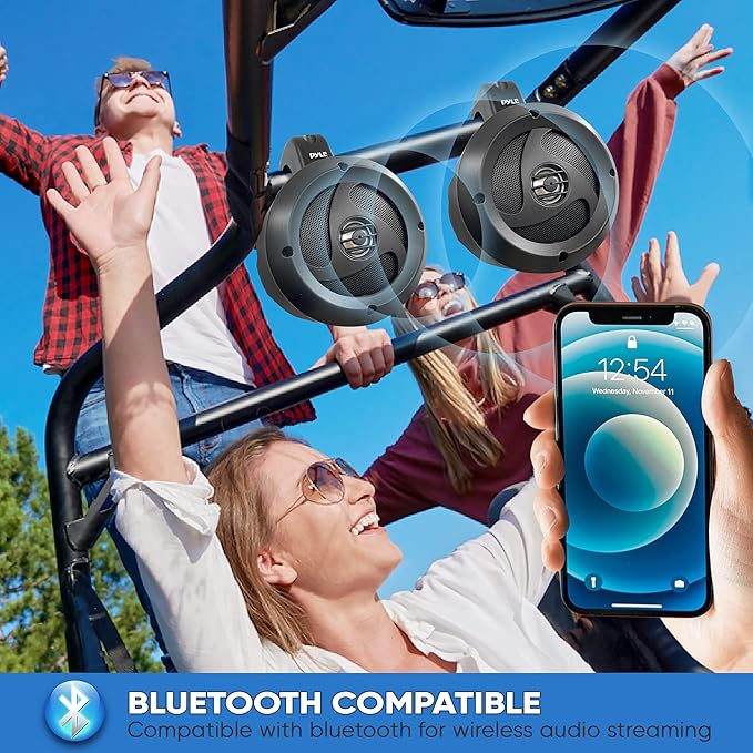 Parlantes Pyle Bluetooth 2 Vías Impermeables 4" 900W para ATV/UTV Jeep Barco miniatura 4