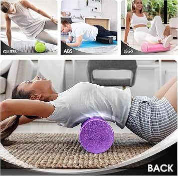 Yes4All High-Density EPP Round Back Roller Foam, Exercise Foam Roller for Yoga, Pilates & Stretching - 30, 45, 60, 90 cm
