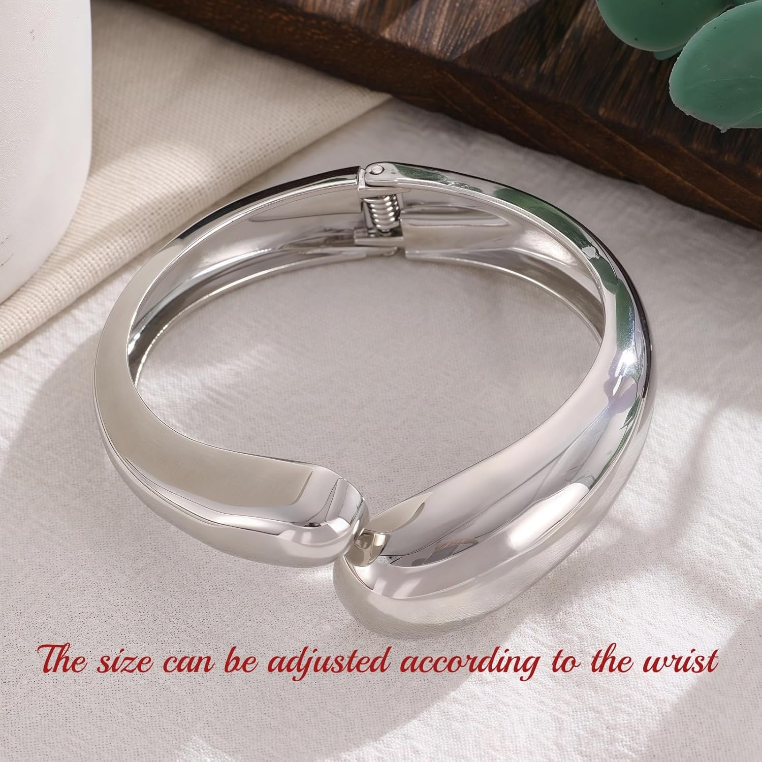 5PCS Dainty 14k Gold Plated Big Stackable Bangles Set,Chunky Gold Bangle Bracelets for Women, Trendy Cuff Bracelet Stack Fashion Jewelry Gift for Mom - Image 5