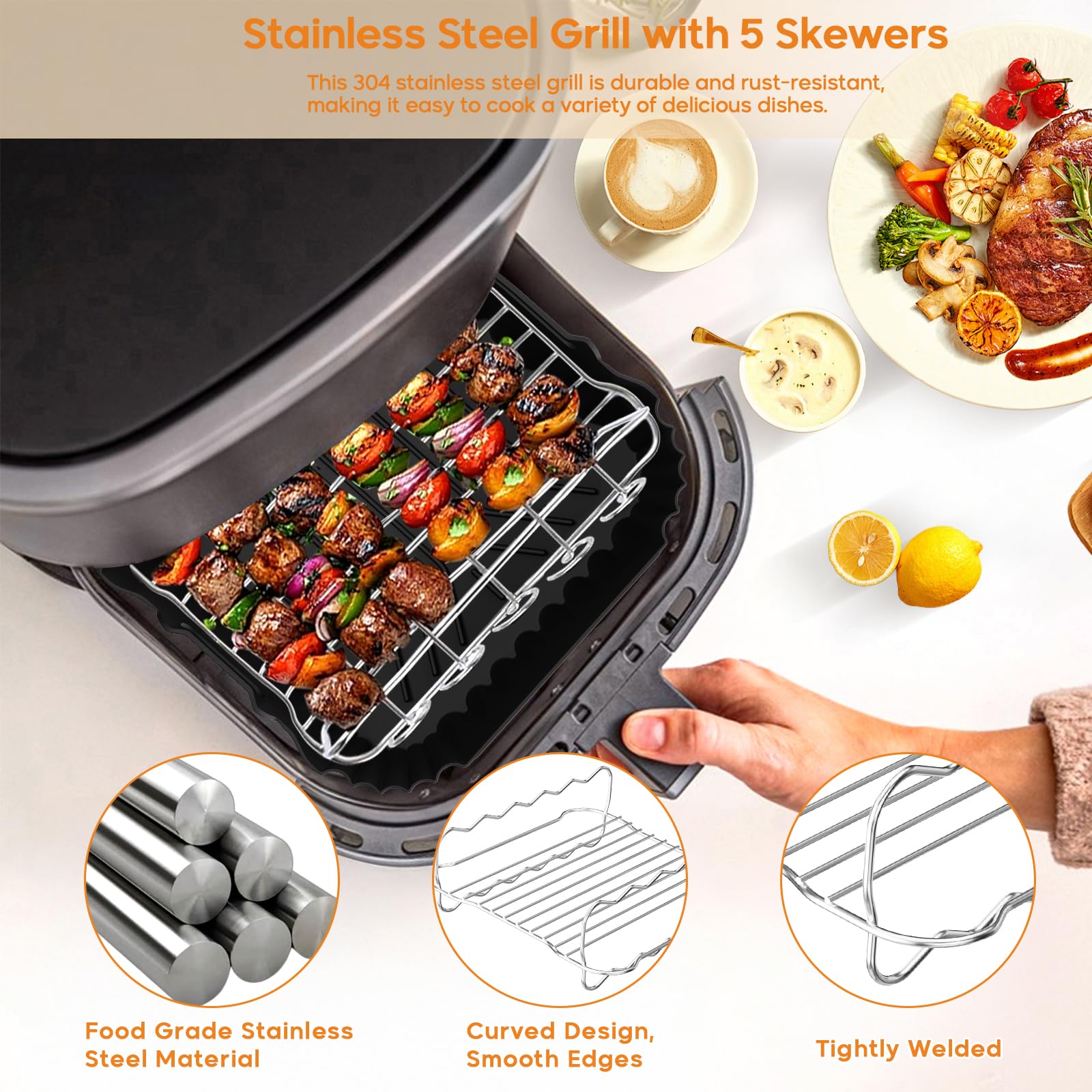 Moule Air Fryer Pour Cosori Air Fryer 10L Twinfry,Lot De 3 Moule Air Fryer Accessoires Pour Air