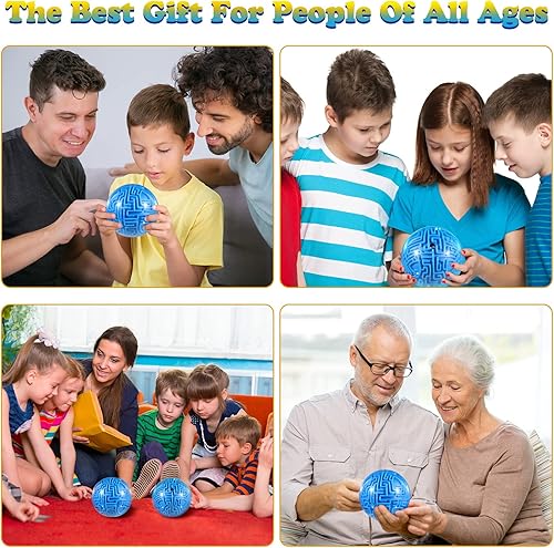 Miniatura 7 de Sratte Maze Ball 3D Maze Game Puzzle Toy Gifts Gravity Brain Teasers Ball para niños, adolescentes y adultos, desafío difícil (clásico)