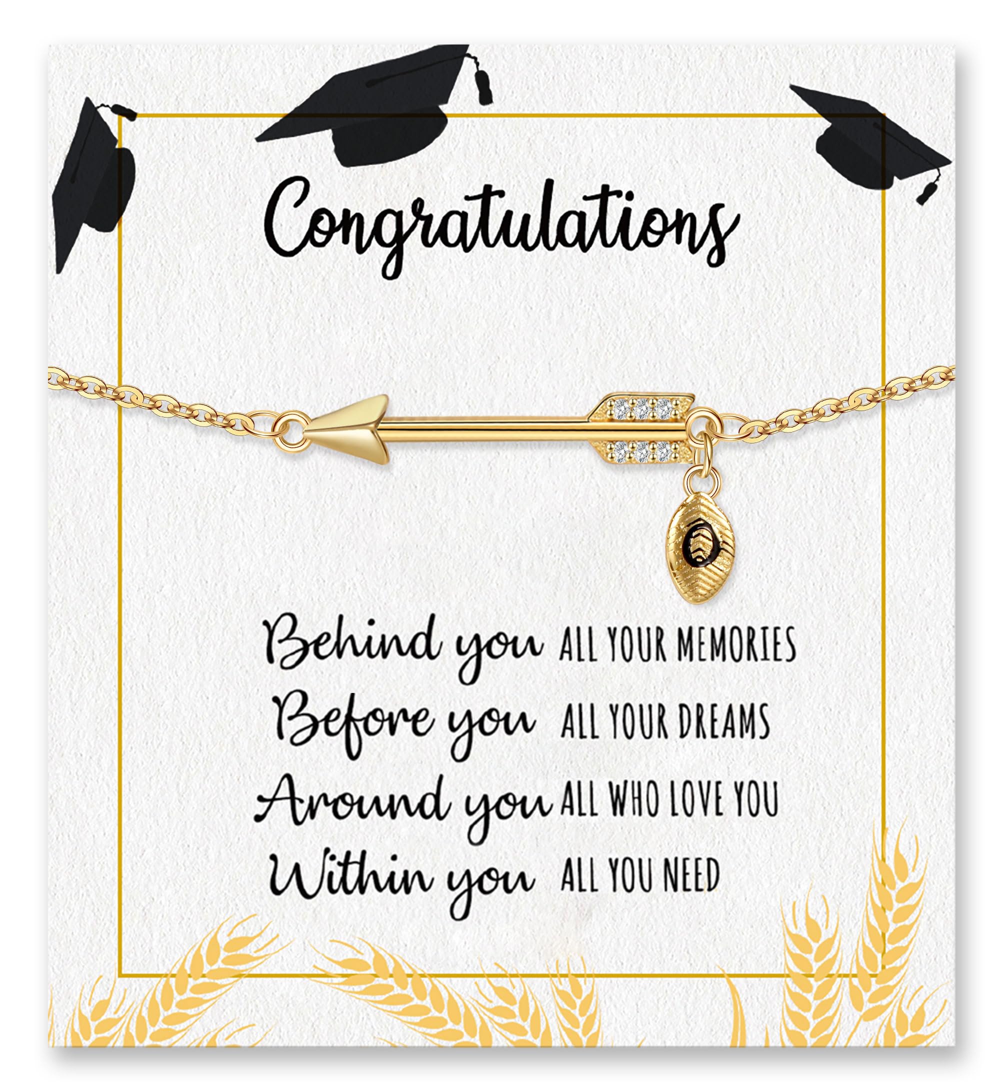2026 Graduation Gifts, Graduation Gift for Her High School College Graduation Gifts for Teen Girls 5th 8th Grade Masters Degree Grads Initial Bracelets for Women Letter A-Z Charm Bracelet Daughter Niece Granddaughter Girlfriend Jewelry