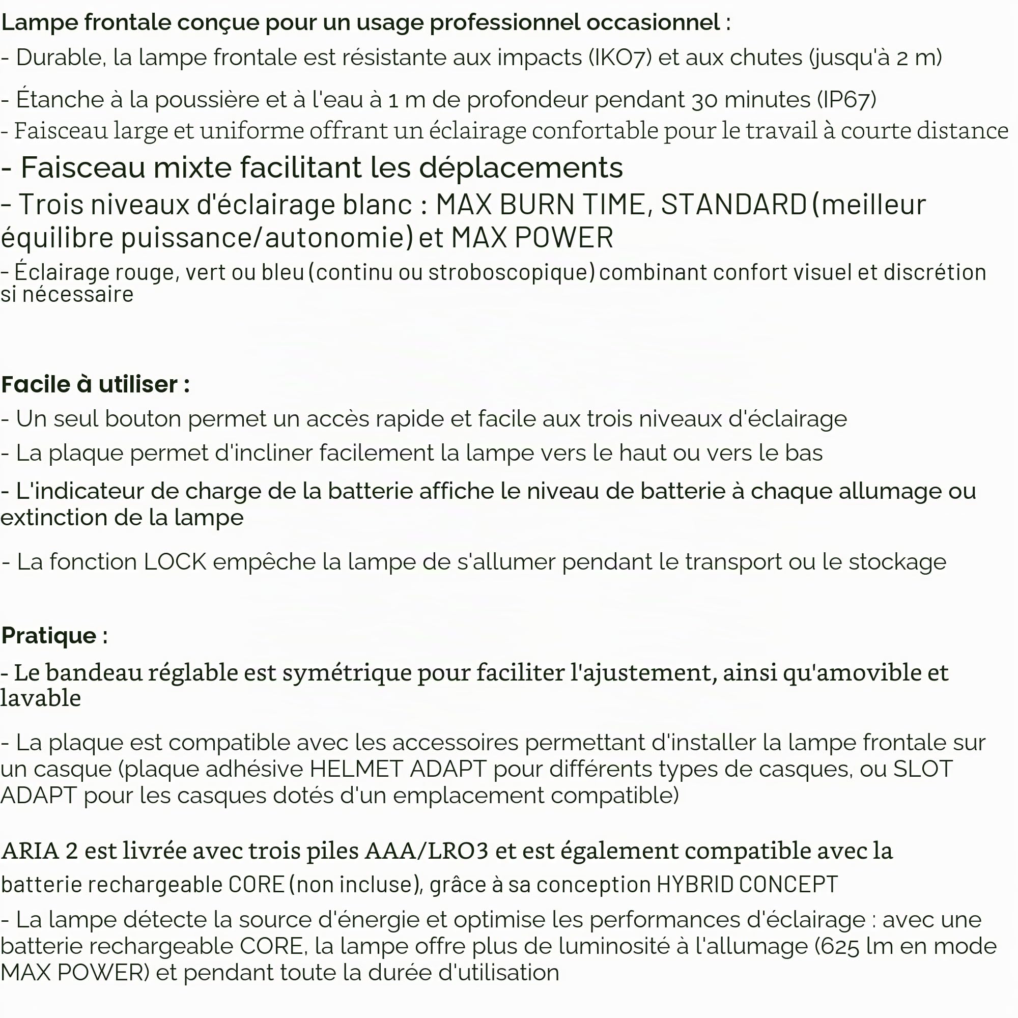 PETZL ARIA 2 RGB Lampe frontale ? Noir (450 lm) [Nouvelle génération]