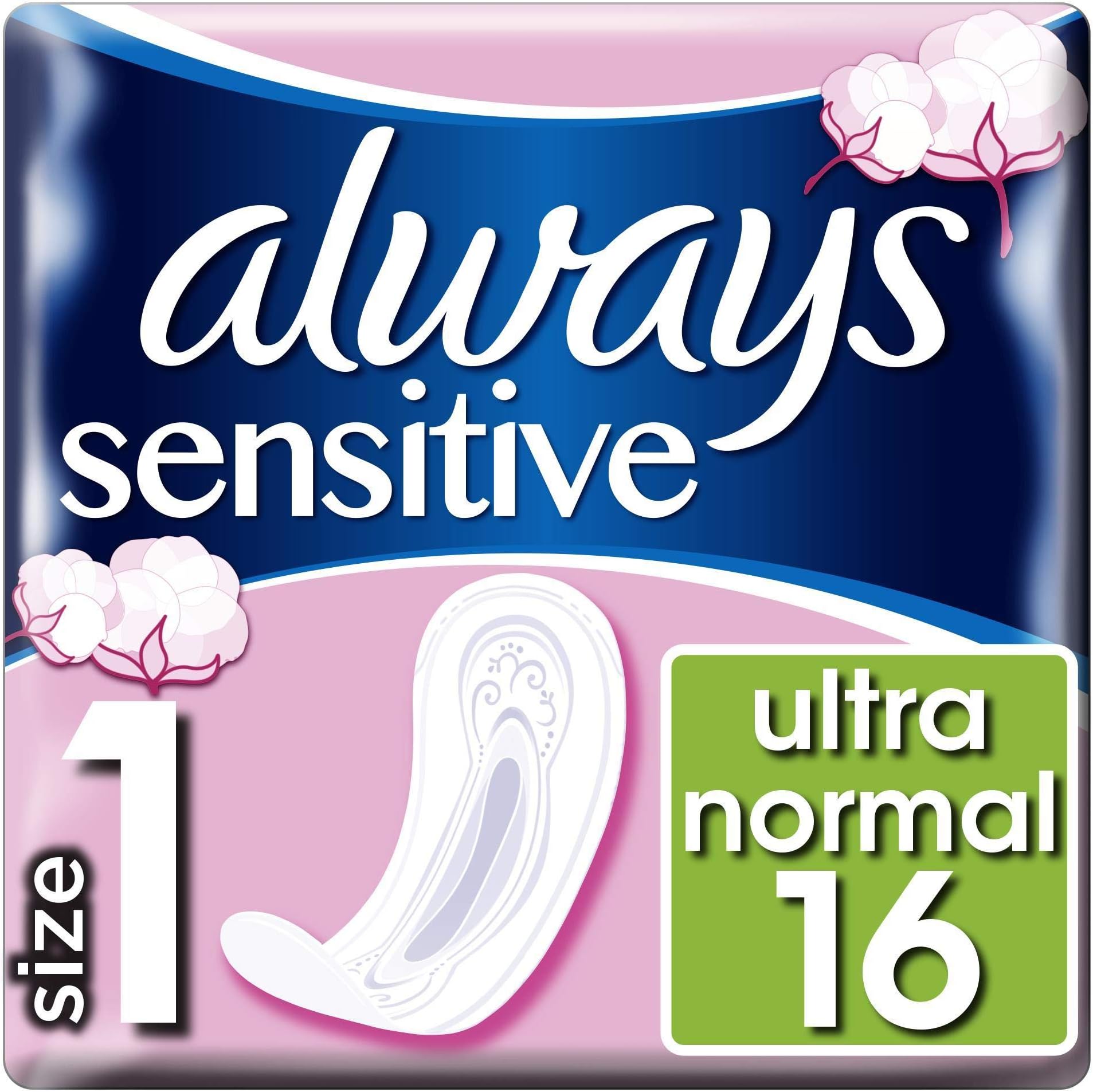 Ultra Sensitive Normal Sanitary Pads Size 1 Pack of 8 x 16