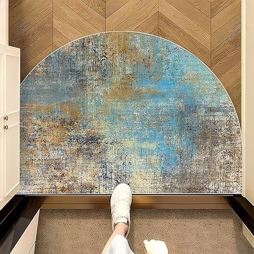 TOMWISH Half Moon Doormat Mat for Outdoors Brown