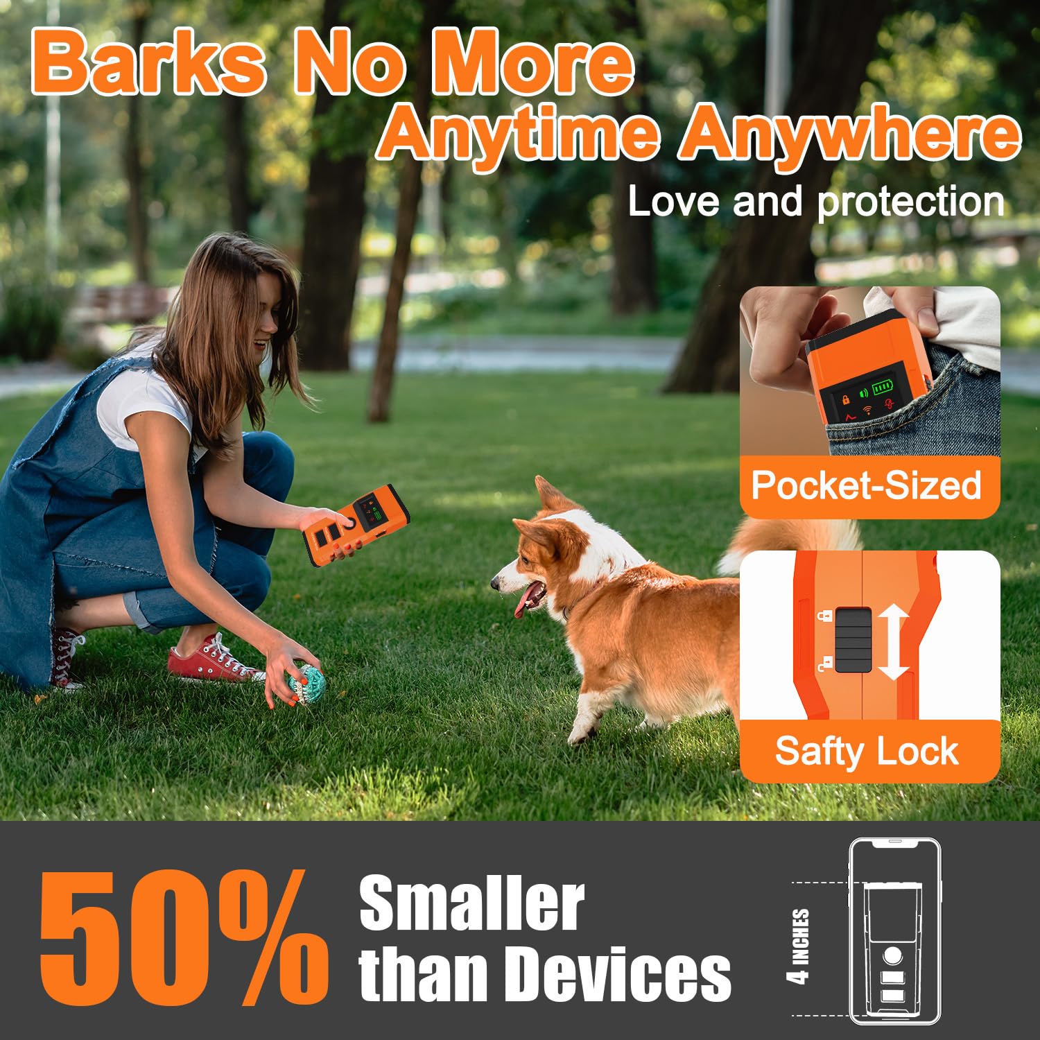 2026 Anti-Bell-Gerät für Hunde, 3 x Ultraschall-Anti-Bellen, 30 Feet Long Handheld Device for Dog Barking Stop， Dog Training Devices, Behavior Aids, Outdoor, Home