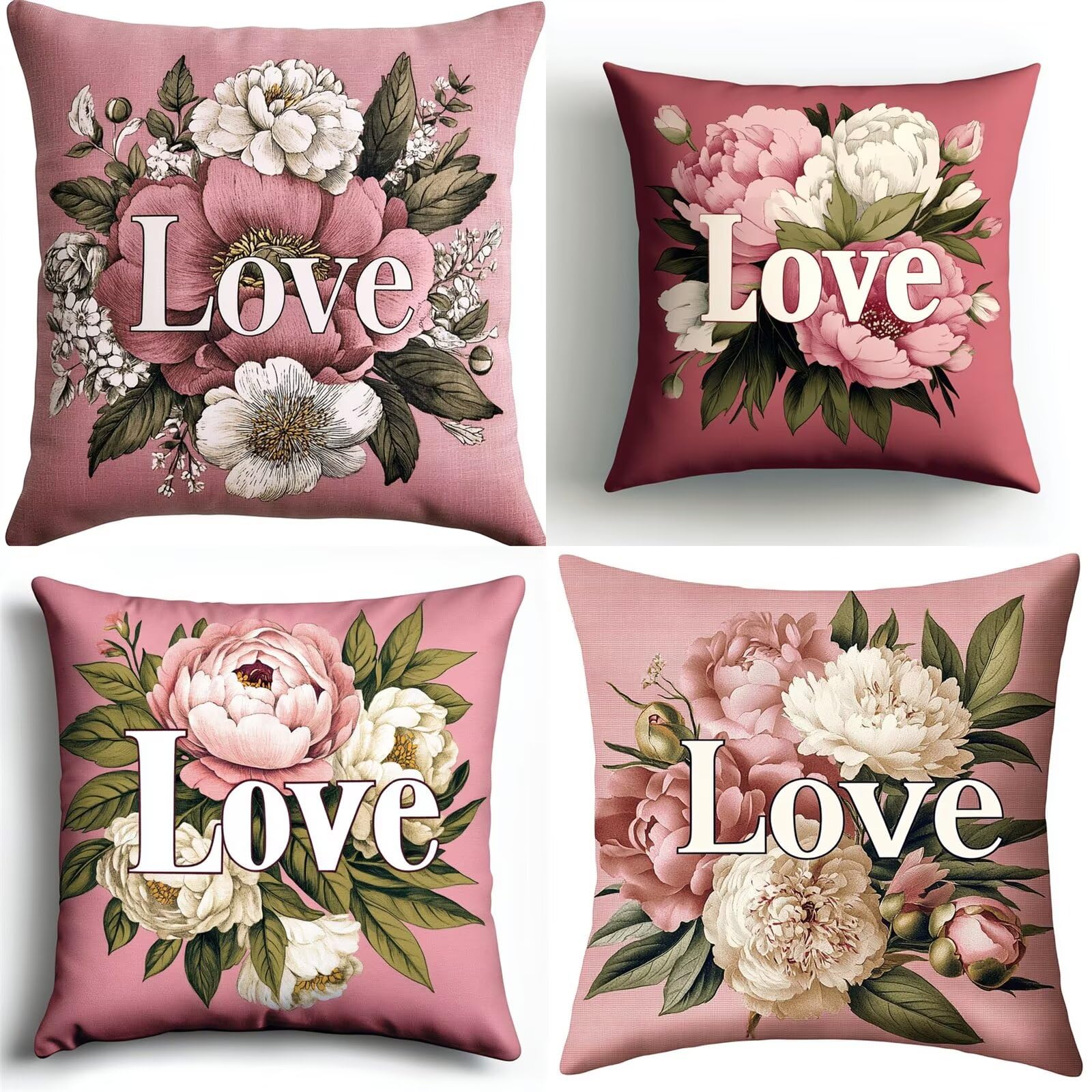 Housse de coussin 50x50cm lot de 4 pour décoration de canapé salon et maison