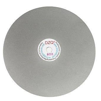 DZQ 8 Inch Grit 800 Diamond Flat Lap Wheel Disc 8" x 1/2" Arbor Hole Abrasive for Cutting or Sanding Stone and Glass