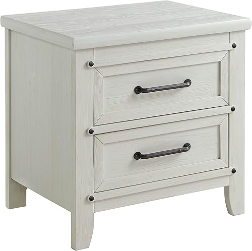 Vista 5 de Soho Baby Ellison - Mesita de noche prémium con 2 cajones, color gris ceniza