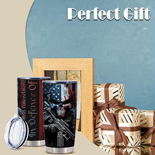 Miniatura 6 de 2nd Amendment - Botella de agua de acero inoxidable de 20 onzas con tapa, divertida taza de café de viaje, regalos divertidos para mujeres y hombres