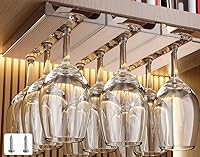 Vista 7 de Paquete de 2 Portacopas de Vino Bajo Estante de Gabinete Estante para Copas de Vino de Plástico Colgador de Almacenamiento para Copas Bar Cocina