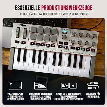 Akai Professional MPK Mini IV USB-C MIDI Keyboard Controller Grey