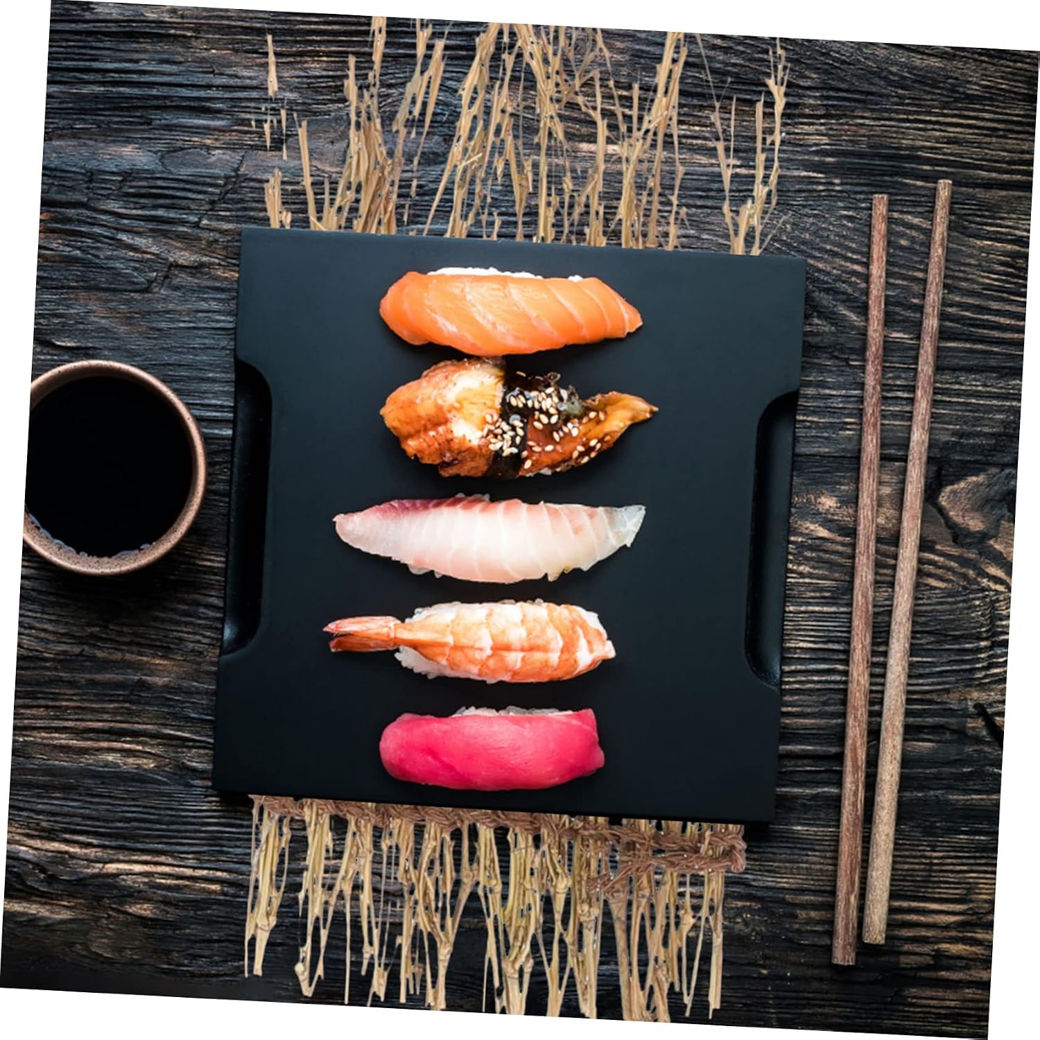 Japanese Sashimi Bamboo Fence Decoration Set for Sushi Display