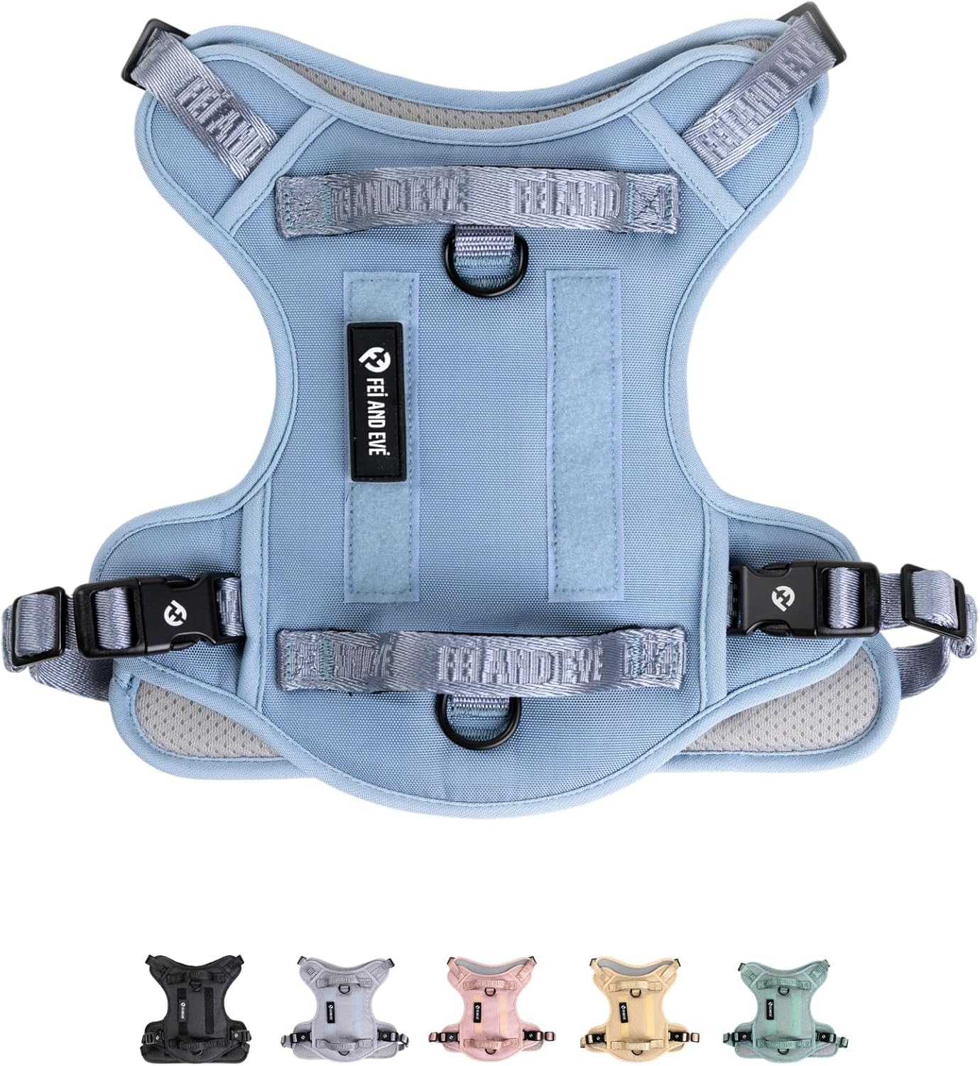 2026 New Edition, Fei & Eve Classic Dog Harness - Quick-Release Buckles | 3-Point No-Pull Control | Heavy-Duty 900D Nylon | Dual Safety Handles | Breathable Mesh | Adjustable Fit | X-Large,Blue