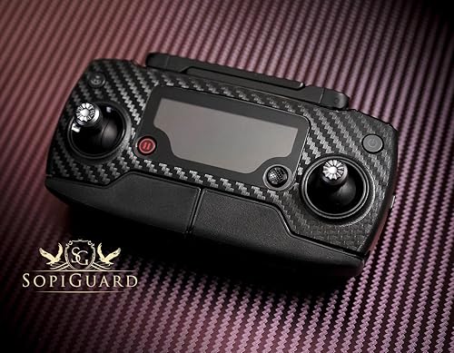 Miniatura 3 de SopiGuard Fibra de carbono negro precisión borde a borde cobertura vinilo piel controlador batería envoltura para DJI Mavic Pro