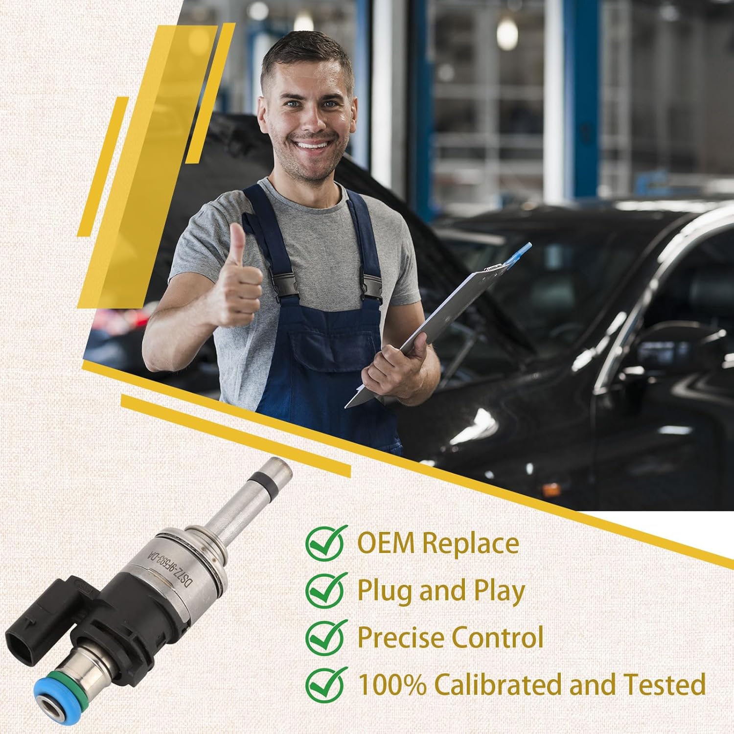 Compatible with/Ecoboost-GTDI 1.5L Fuel Injectors,Compatible with/Ford 1.5 Escape 2017-2019,Fusion 2014-2020,|6 Holes| |Set of 4| |#DS7Z-9F593-DA|