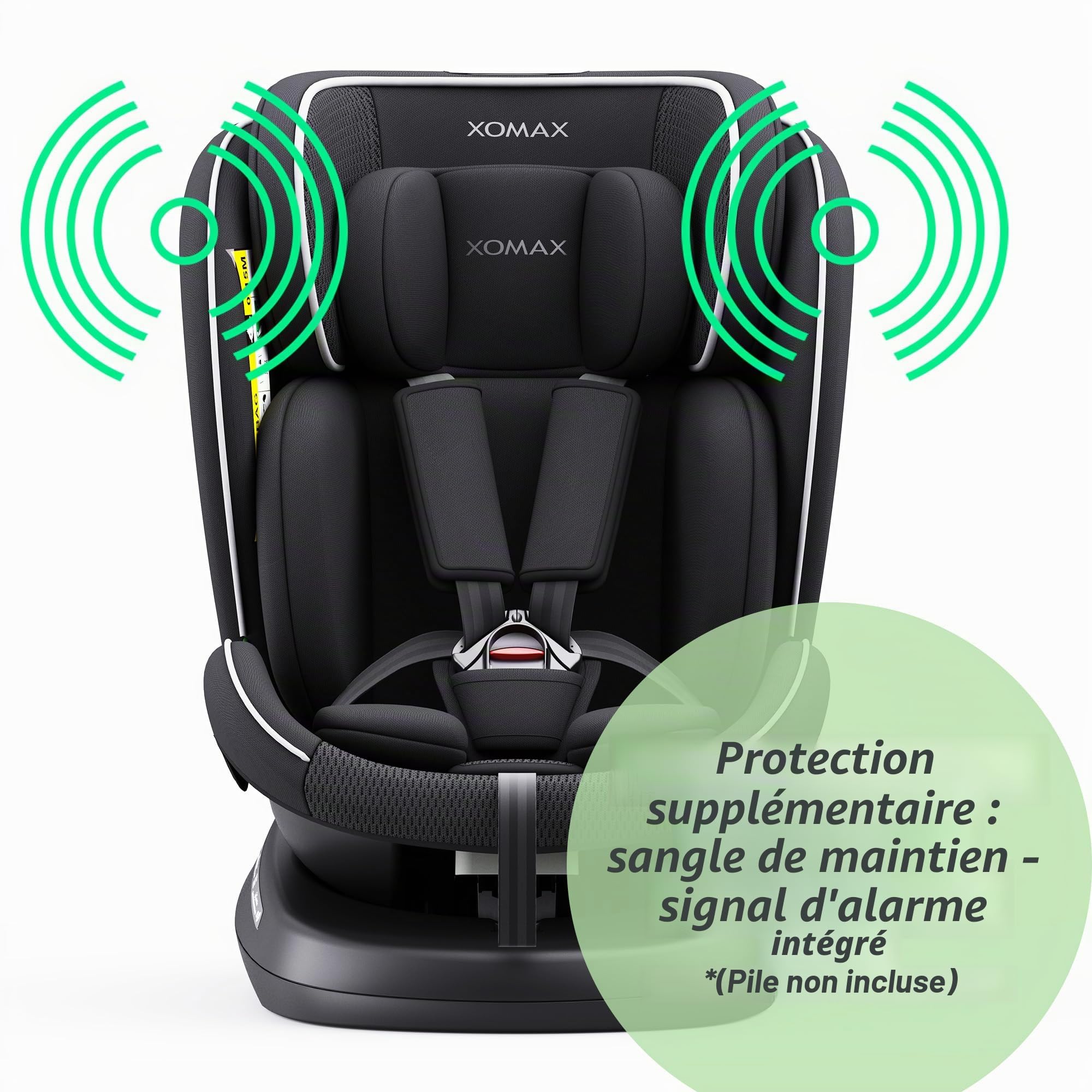 XOMAX 946i Siège enfant rotatif à 360° avec ISOFIX, fonction inclinable, évolutif, 0-36 kg, 0-12 ans, groupe 0/1/2/3, harnais 5 points et harnais 3 points, housse amovible, lavable I ECE R129