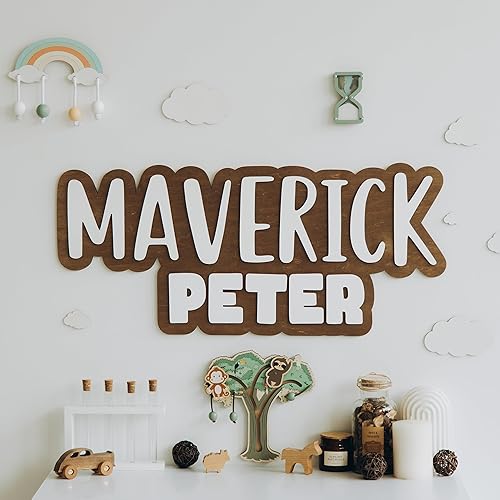 Miniatura 3 de Letrero de nombre de bebé, letrero de nombre personalizado para guardería, decoración de madera para habitación de niños, decoración de pared