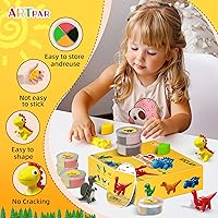 Vista 4 de Kits de arcilla seca al aire de Artpar, arcilla mágica para modelar dinosaurios para niños, 12 cajas de dinosaurios, kit de manualidades artísticas