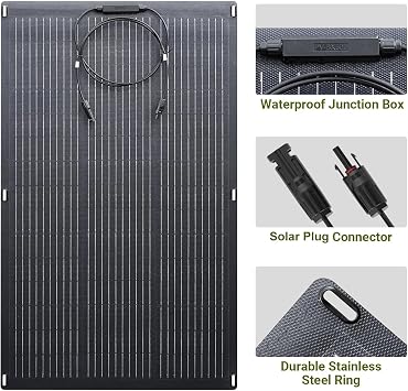 ALLPOWERS SF100 100W Flexible Solar Panel, IP68 Waterproofing ETFE