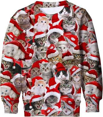 Kids Ugly Christmas Sweatershirt for 4-16 Years Boy Girls Funny Sweater