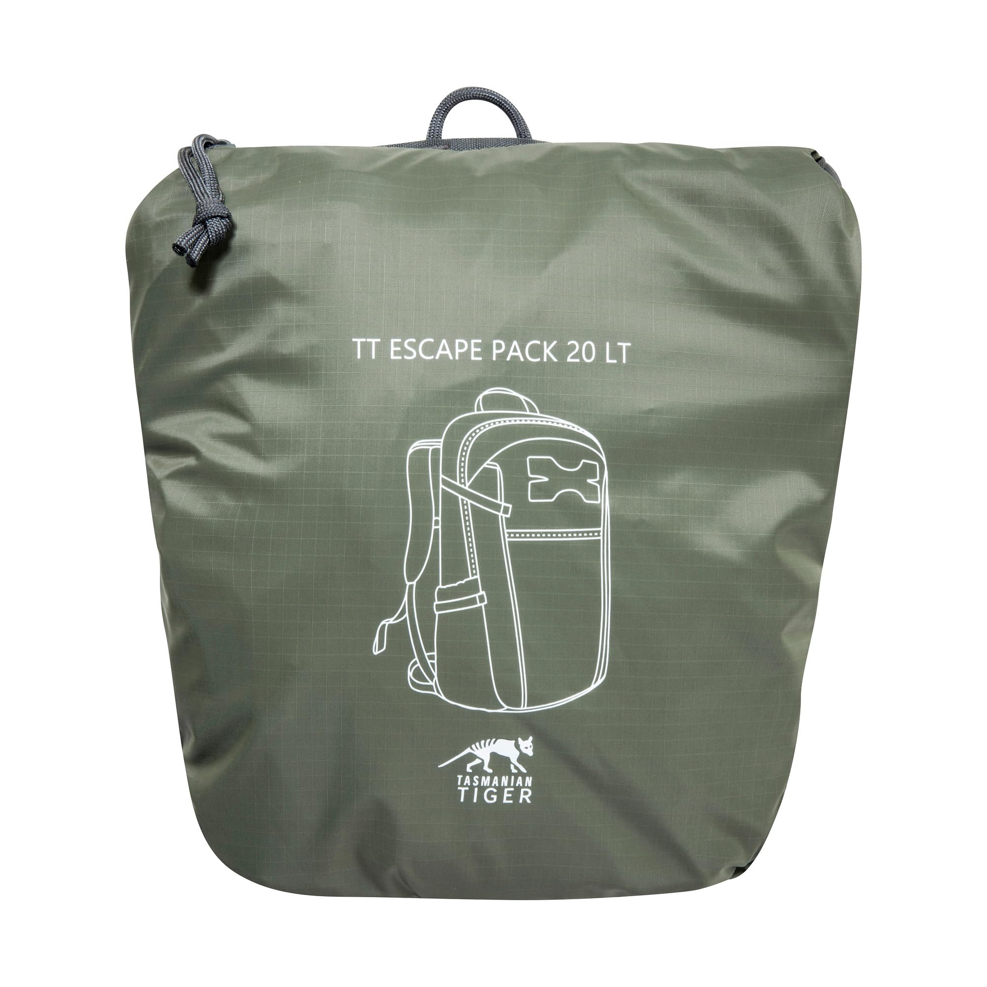 Tasmanian Tiger TT Escape Pack 20 LT Sac à dos tactique pliable ultra léger pour l'extérieur, la randonnée, le trekking avec un volume de 20 litres