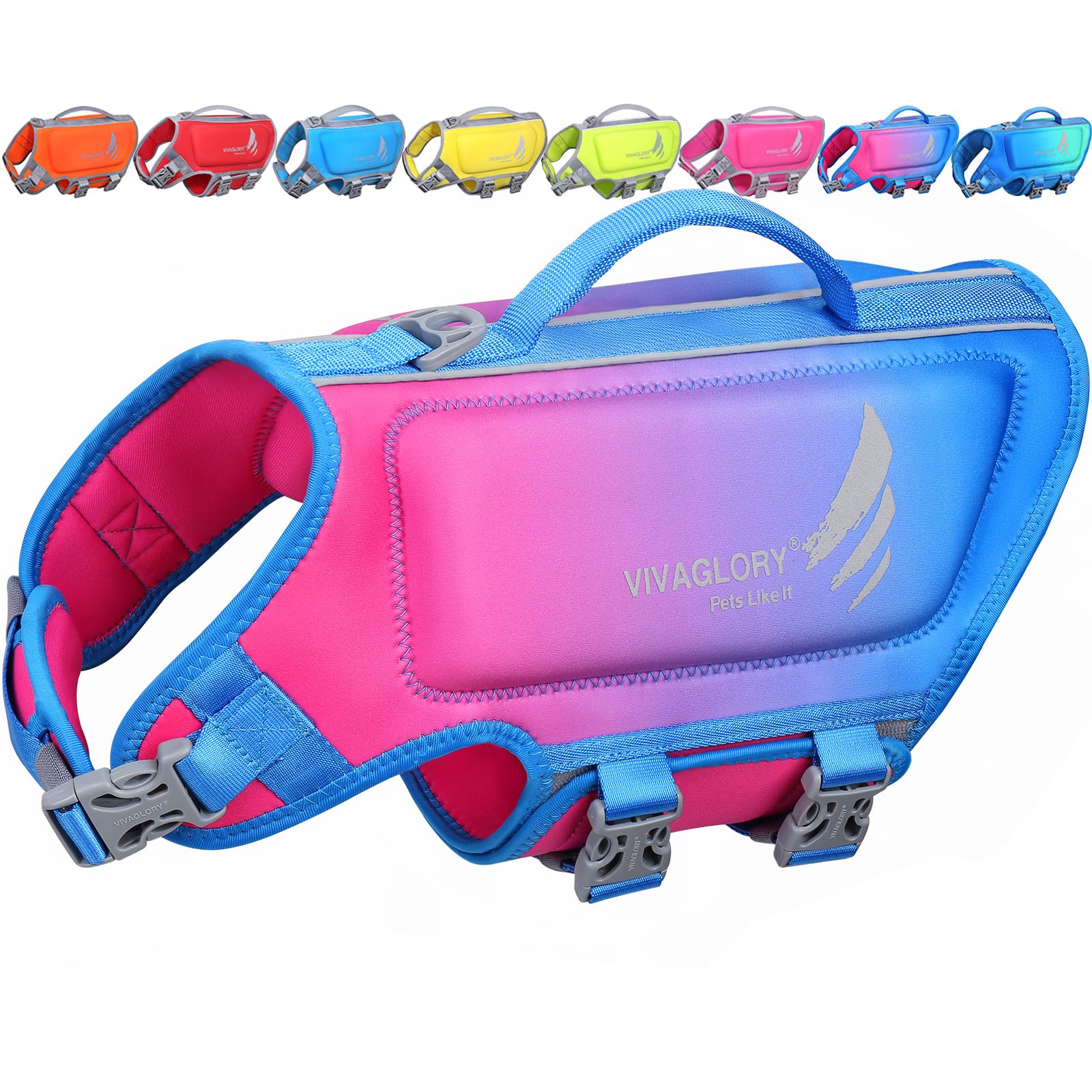 VIVAGLORY Hunde Schwimmweste High Buoyancy Hundeschwimmweste | Rettungswesten Hunde-Schwimmweste Schwimmweste zum Schwimmen, Auftrieb & Verstellbar for Hund