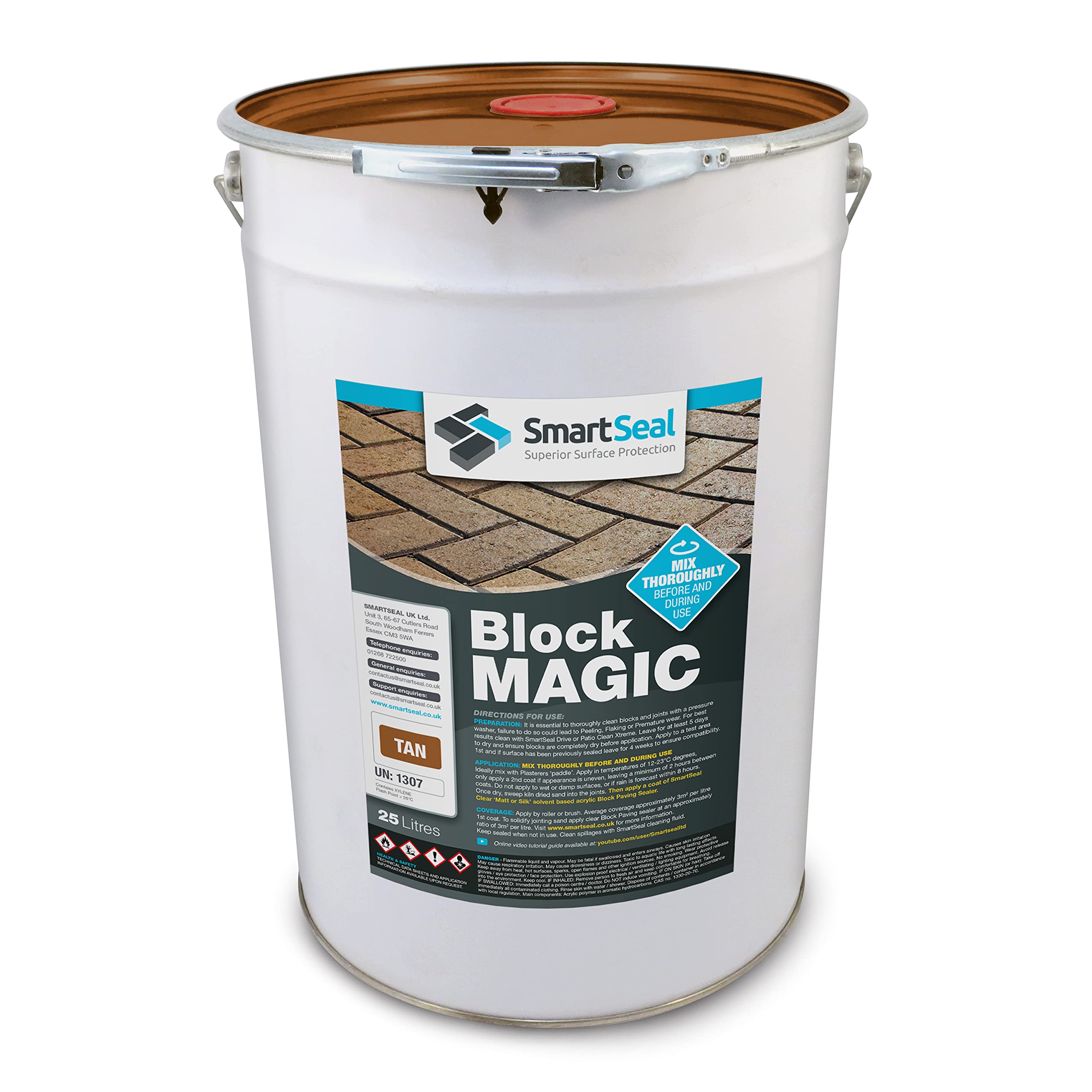 Smartseal ‘Block Magic' – A Re-Colouring Block Paving Sealer. Superior to a Concrete Paint - Transform Old Block Paved Drives or Patios - Easy to Apply (Tan, 25 Litre)