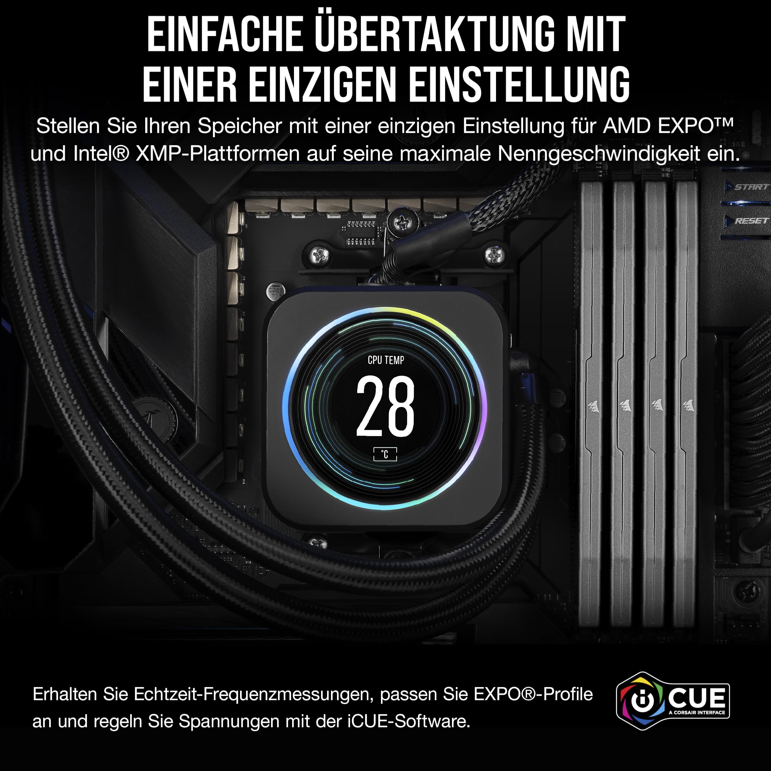 CORSAIR Vengeance DDR5 RAM 32GB (2x16GB) Bis zu 6400MHz CL36-48-48-104 1.35V AMD EXPO Intel XMP 3.0 Desktop-Arbeitsspeicher – Grau (CMK32GX5M2B6400Z36)