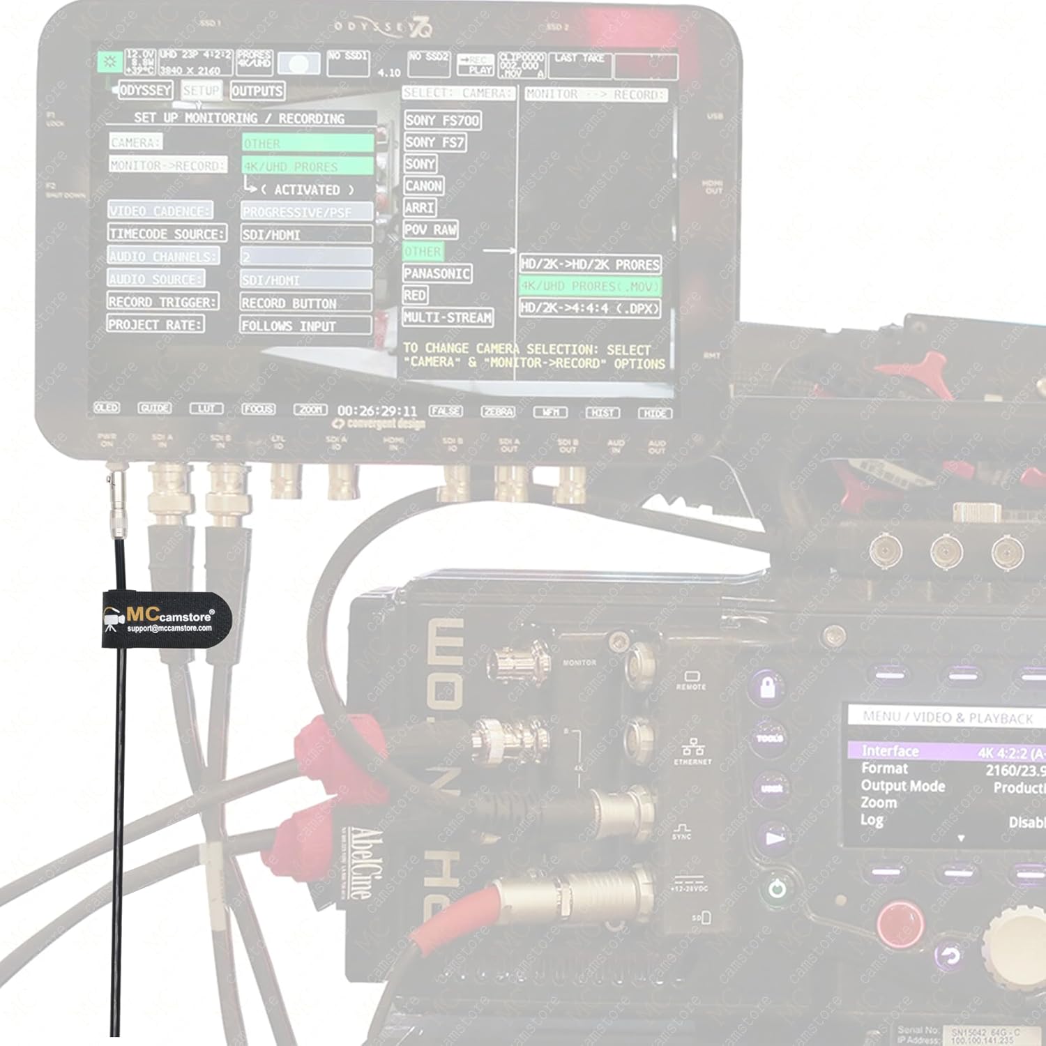 Neutrik NSC3F 3-Pin Female to D-Tap Power Coiled Cable for Convergent Design Odyssey 7 7Q 7Q+ & Apollo OLED Monitor Recorder