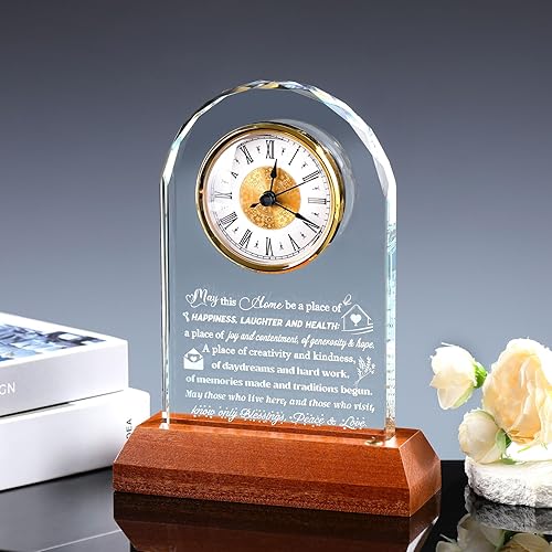 Miniatura 4 de Reloj de cristal con base de madera LED