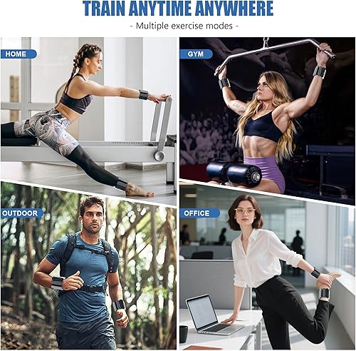 Miniatura 6 de Pesas ajustables para tobillo y muñeca para mujeres y hombres, juego de 2 (1 libra2 libras cada uno), brazaletes de silicona con peso para brazos,