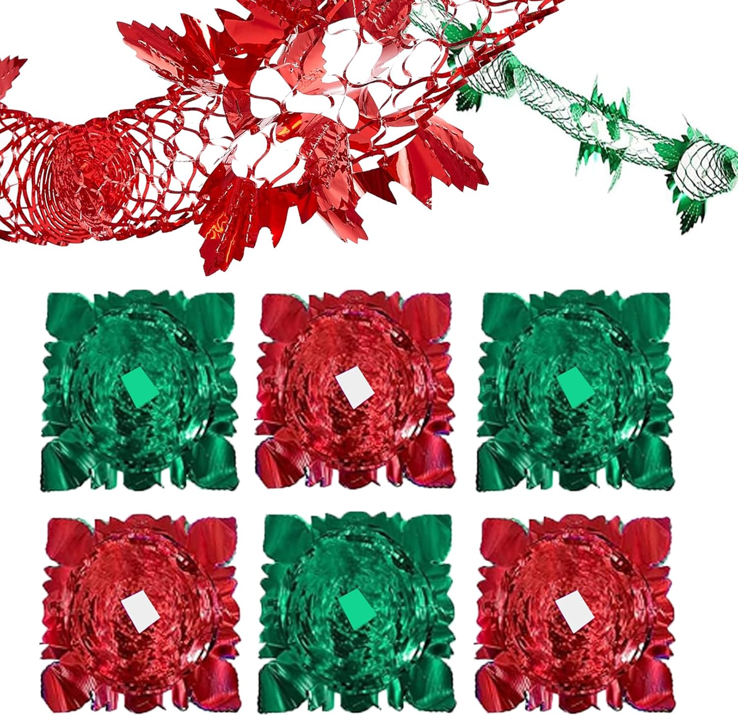 6 Pack Christmas Hanging Decorations, Christmas Foil Garlands, Christmas Ceiling Garlands 9Ft