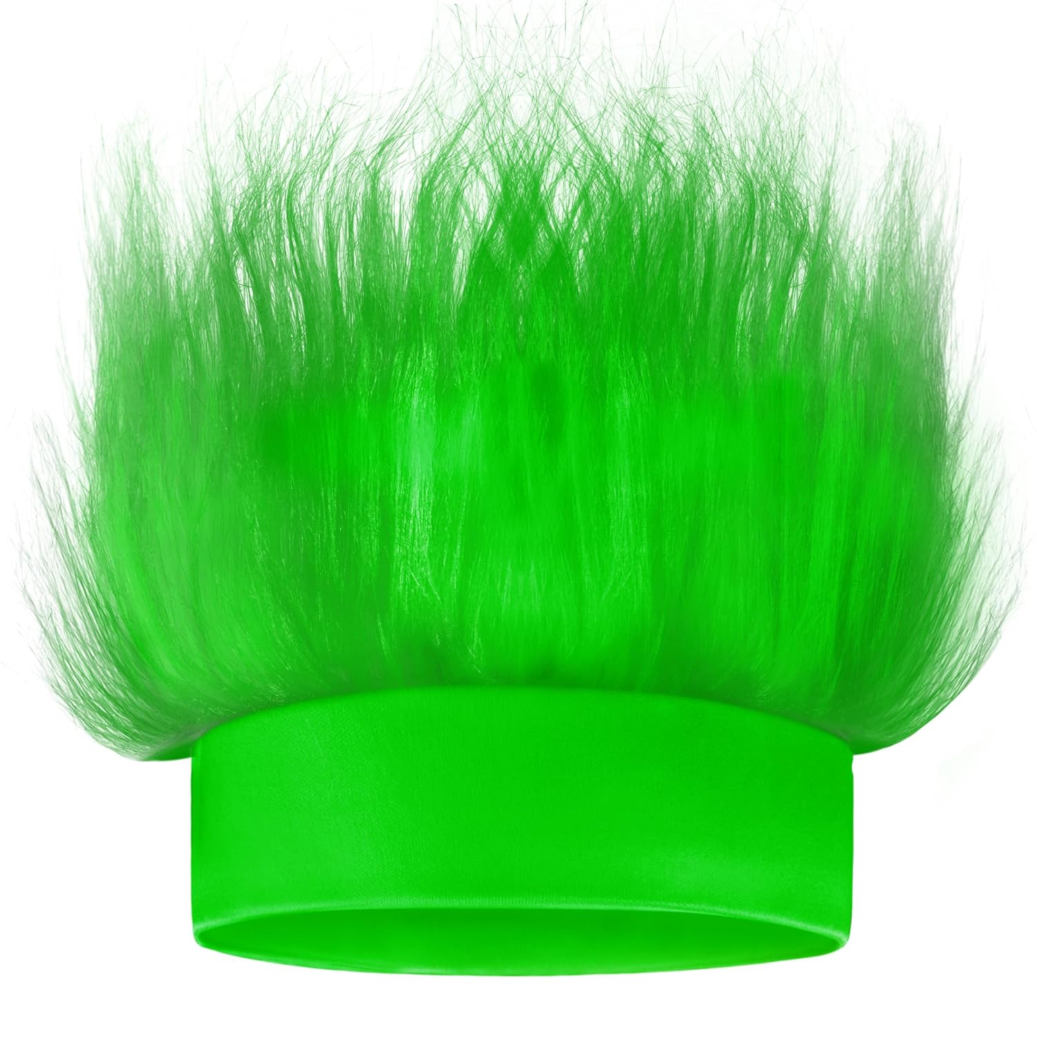 Novelty Place Green Hairy Costume Headband - Fun and Fuzzy Crazy Hair Wig Troll Hair Costume Accessories - Perfect for Sports Parties, Costume, Cosplay, and Halloween - Fit Kids, Teens and Adults