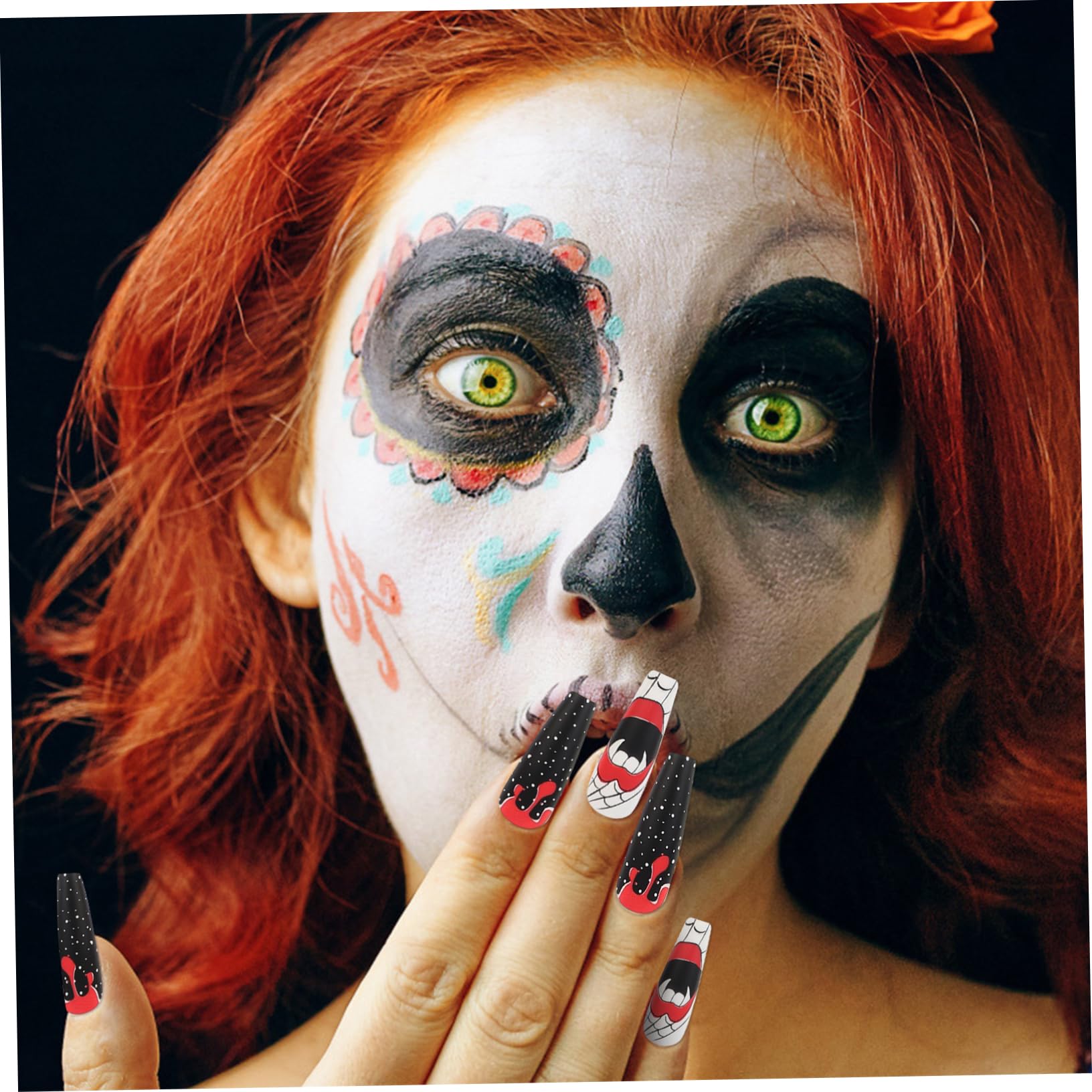 ABOOFAN 216pezzi Unghie Finte Halloween Per Donne e Ragazze Design Completo Facili Da Modellare e Adatte Per Feste e Decorazioni Unghie Fashion e Chic Per Look Incantevole