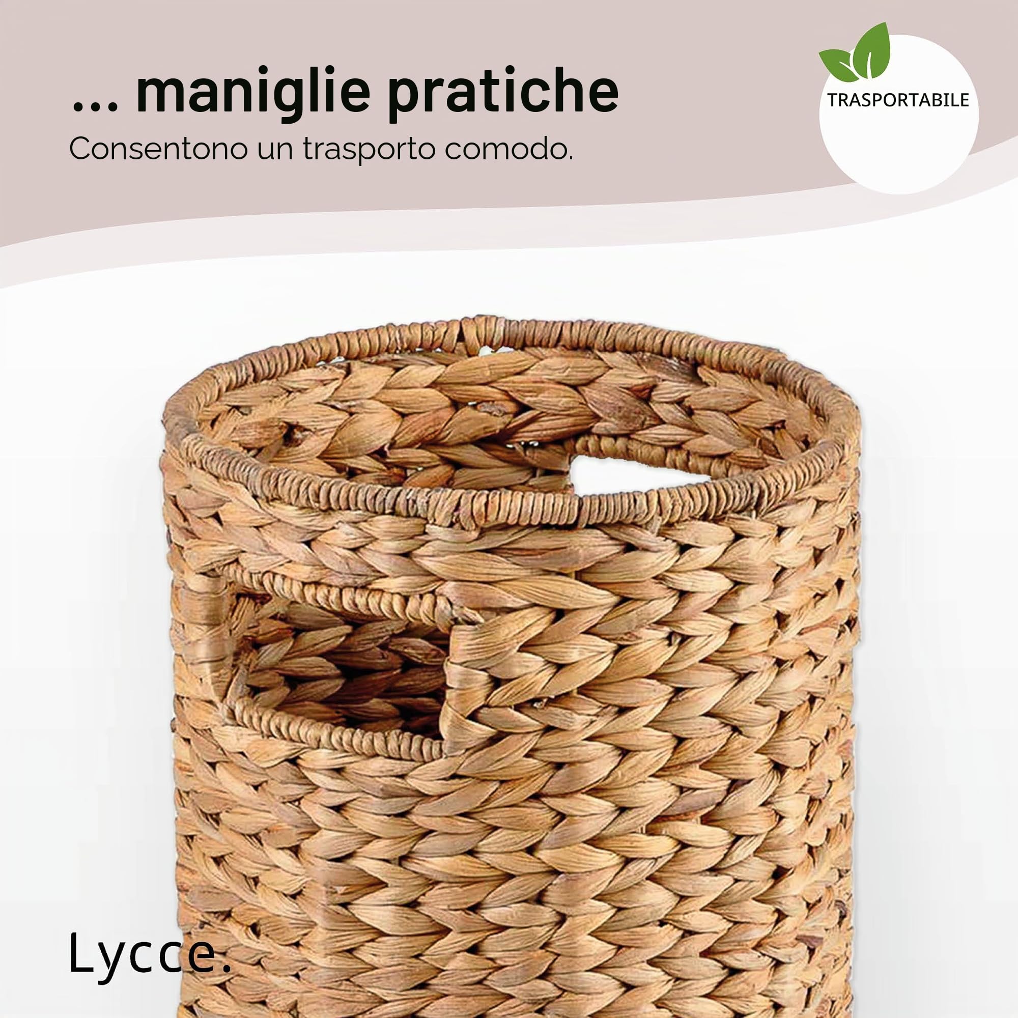 Lycce Portaombrelli in Giacinto d'Acqua, Verde, Rotondo, Decorativo/Naturale/Rustico/Boho, ø19cm x H50cm