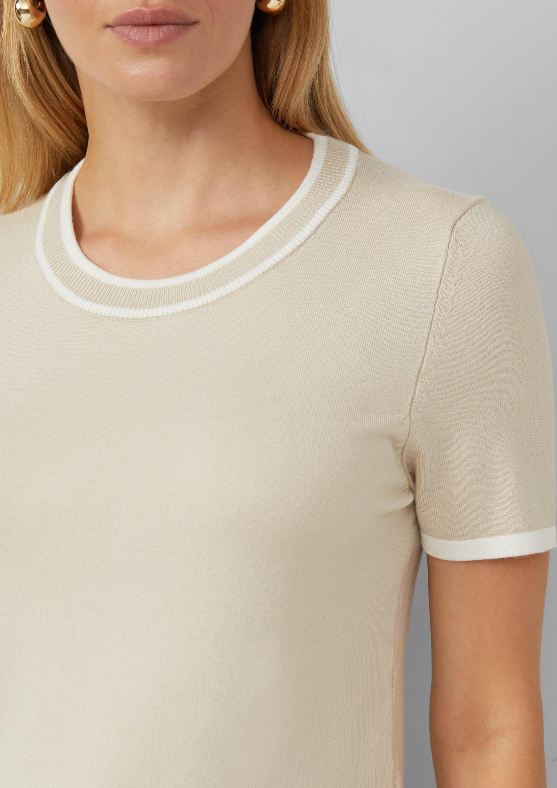 s.Oliver Damen Kurzärmeliger Strickpullover mit Kontrastdetails Pullover Kurzarm (1er Pack)
