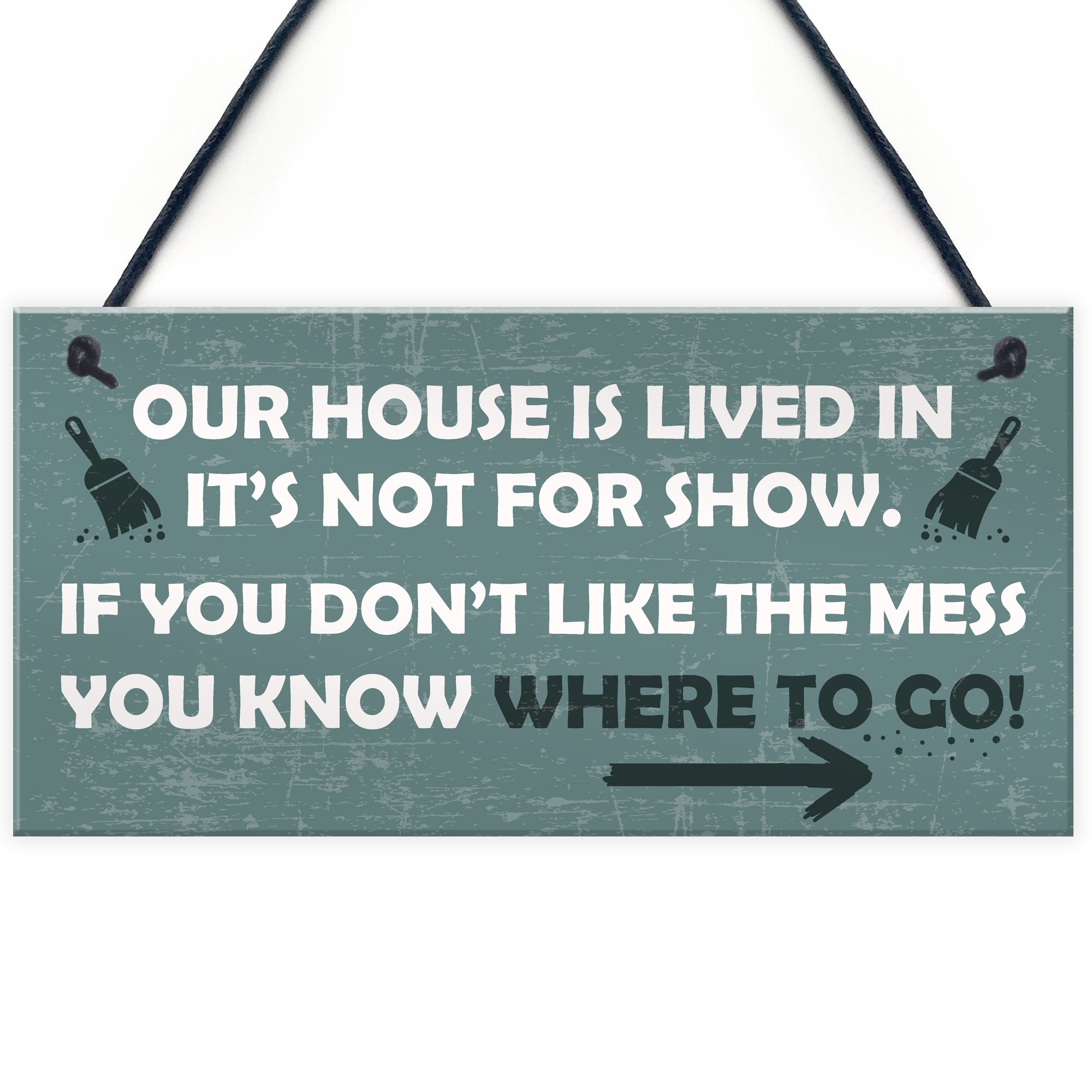 Red Ocean House Novelty Hanging Plaque For Door Shabby Chic Wall Sign Funny Friendship Gift For Women