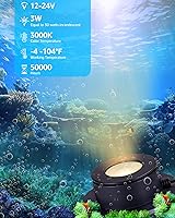 Vista 3 de SUNVIE Luces LED Subacuáticas para Estanque de 3W 3000K Blanco Cálido IP68 Impermeables Luces Subacuáticas para Estanque 12-24V AC/DC Bajo Voltaje