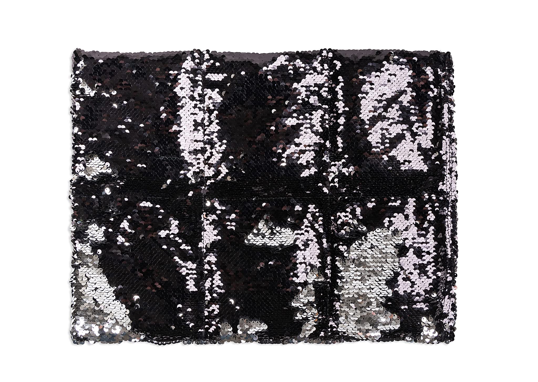Sensory Owl Weighted Lap Pillow Two-Tone Sequin Pad To Relive Stress Anxiety Self-Calming Relaxing For Kids And Adults 30 x 40 cm 2 kg Black Silver