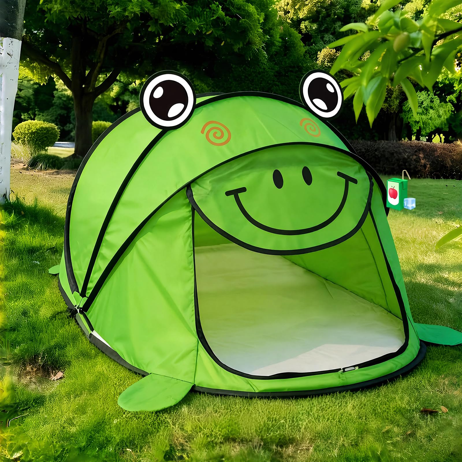 Kids Frog Cartoon Anti Mosquito Mesh Vent Instant Pop Up Namiot Zabawki | Dziecięca żaba z kreskówek przenośny namiot z siatką przeciw komarom wiatr i szybki wyskakujący zestaw dla dzieci
