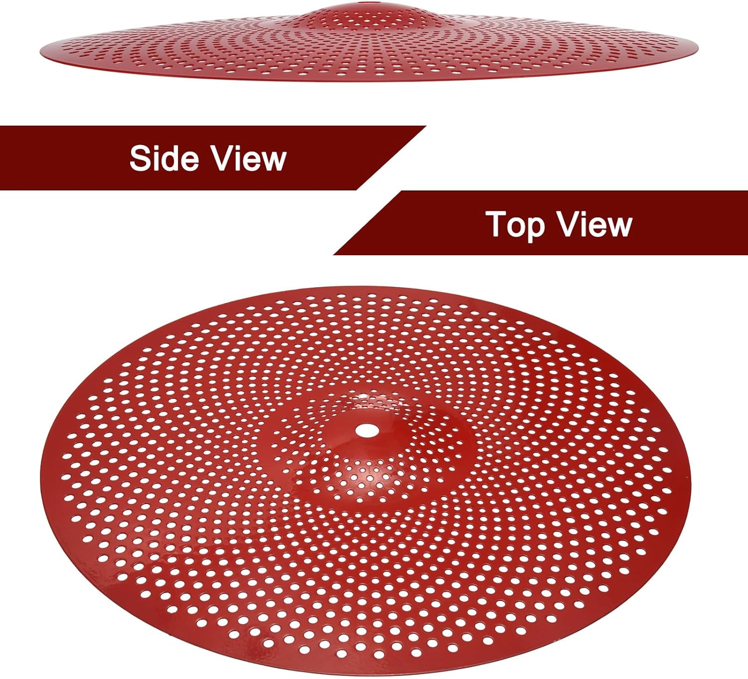 MECCANIXITY Mute Cymbal Set 14Inch/16Inch/18Inch/20Inch Low Volume Practice Cymbal with Bag (Red, Pack of 5)